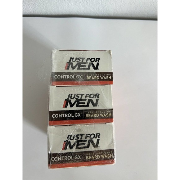 Just For Men-Control GX Grey Reducing Beard Wash Shampoo-4 Fl Oz Pack of 3 - Picture 3 of 7